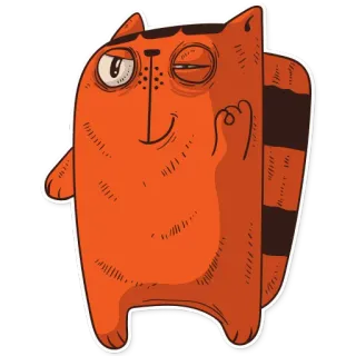👌 แมว, สติกเกอร์, สีส้ม, การ์ตูน, ท่าทาง, ตลก telegram sticker