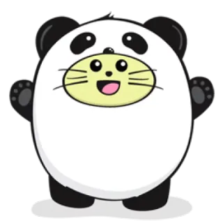 😄 animale, panda, cartone animato, carino, adesivo whatsapp sticker