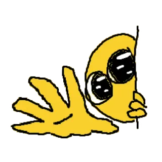 👀 Emoji, Amarelo, Personagem, Engraçado, Abstrato telegram sticker