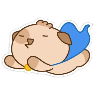 💪 cachorro, animal de estimação, sonolento, fofo, animal, deitado, desenho animado telegram sticker