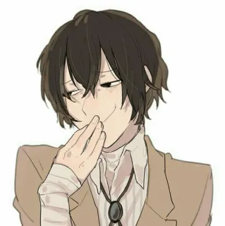 🎐 Osamu Dazai Bungou Stray Dogs anime, manga, bungou stray dogs, osamu dazai, character, smirking telegram sticker