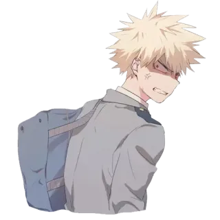 😠 Katsuki Bakugo My Hero Academia Anime, Boos, Held, Schooluniform telegram sticker