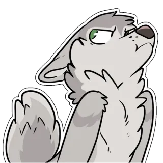 😠 wolf, dier, cartoon, furry, houding telegram sticker
