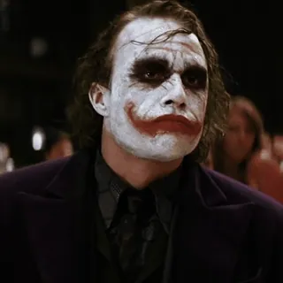 🃏 Joker The Dark Knight Coringa, Heath Ledger, vilão, DC Comics, crime, Gotham, palhaço whatsapp sticker