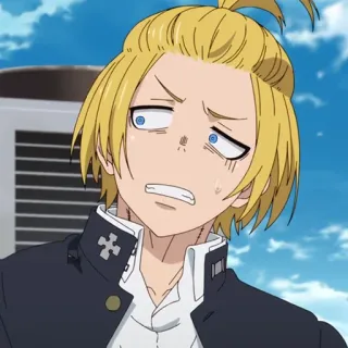 🧯 anime, character, blonde, expression, face, manga telegram sticker
