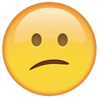 😕 emoji, sad, unhappy, face telegram sticker
