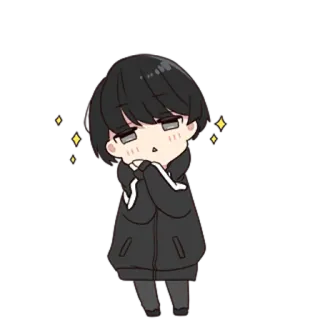 ☺ Anime, Cartone animato, Adesivo, Chibi, Carino, Brillantini telegram sticker