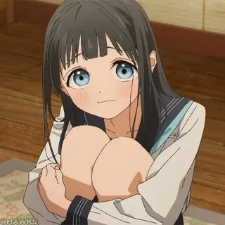 💠 anime, ragazza, carina, uniforme scolastica, capelli lunghi, ragazza anime telegram sticker