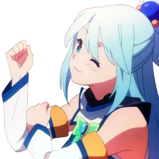 💪 Aqua Anime, Karakter, Aqua telegram sticker