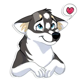 😍 cão, animal, fofo, filhote, coração, amor, desenho telegram sticker