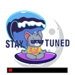 😌 STAY TUNED gato, yoga, meditación, estad atentos, olas, gafas de sol, relajante telegram sticker