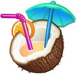 🎁 cocco, bevanda, tropicale, cocktail, spiaggia, estate, vacanza whatsapp sticker
