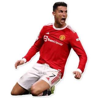 🎉 Cristiano Ronaldo football, ballon rond, athlète, manchester united, sport whatsapp sticker