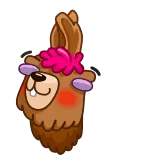 😊 lama, animale, cartone animato, carino, divertente telegram sticker