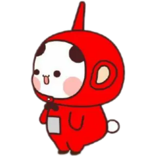 ❤️ การ์ตูน, น่ารัก, สัตว์, แพนด้า, สีแดง, ตัวละคร, ตลก telegram sticker