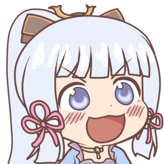 😀 Ayaka Genshin Impact Anime, Genshin Impact, Ayaka, Kawaii, Mono, Chibi, Videojuego telegram sticker