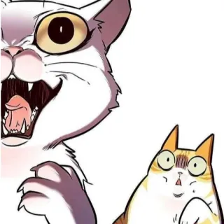 😨 고양이, 동물, 만화, 만화, 스티커, 웃긴, 표정 telegram sticker