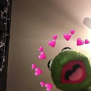 🥰 Kermit カーミット, カエル, ハート, 愛, かわいい telegram sticker
