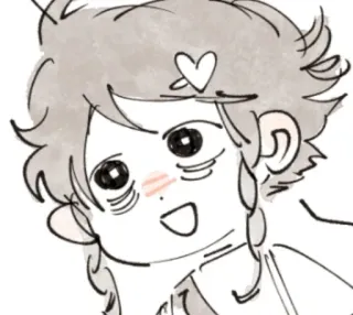 😞 süß, kawaii, Herz, Cartoon, Skizze telegram sticker