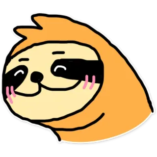 ☺️ ленивец, милый, животное, мультяшный, улыбающийся whatsapp sticker