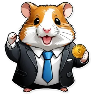 ✌️ criceto, affari, finanza, moneta, carino, animale, cartone animato telegram sticker