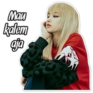 🤐 Lisa Mau kalem aja kpop, lisa, blackpink, muziek, idool, sticker telegram sticker
