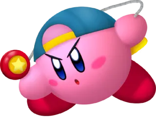 😠 Kirby nintendo, gra, różowy, zły, postać telegram sticker