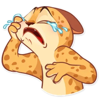 😭 menangis, sedih, tertekan, emosional, kartun, binatang telegram sticker