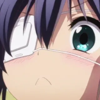 😠 anime, eye patch, close up, girl, character telegram sticker