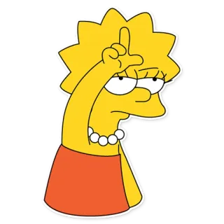 🙄 Lisa Simpson The Simpsons Lisa Simpson, Simpsons, Dibujos animados, Señal de perdedor, Gesto ofensivo whatsapp sticker