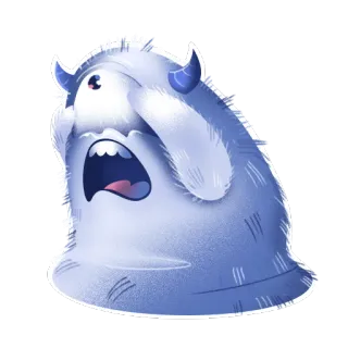 😱 monstruo, asustado, criatura, dibujos animados whatsapp sticker
