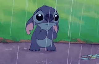 😓 Stitch Lilo & Stitch stitch, lilo and stitch, sad, rain, disney telegram sticker