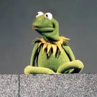 😐 Kermit 커밋, 머펫, 개구리, 초록색, 인형, 밈 telegram sticker