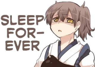 🛌 SLEEP FOREVER sono, anime, cansada, para sempre, menina, desenho animado whatsapp sticker