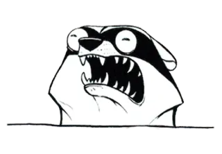 😫 badger, animal, cartoon, drawing, mammal, wildlife telegram sticker
