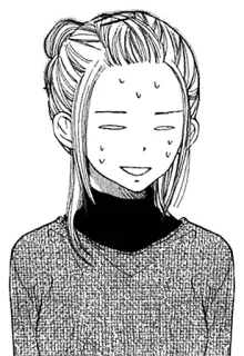 😑 donna, persona, anime, manga, sudore telegram sticker