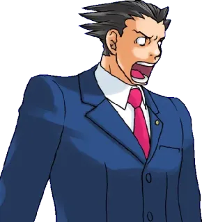 😧 Phoenix Wright Ace Attorney 弁護士, 衝撃, 異議あり, 法廷, アニメ telegram sticker