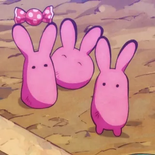 🍡 Anime, Rosa, Coelho, Fofo whatsapp sticker