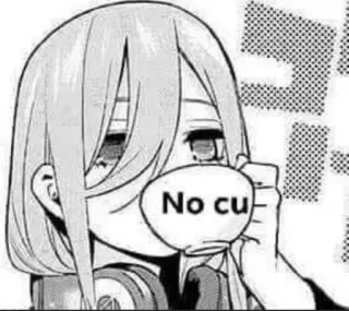 🤔 No cu Anime, Chica, Manga, Café, Taza telegram sticker