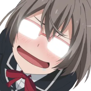 😊 Anime, Garota, Personagem, Óculos, Expressão telegram sticker