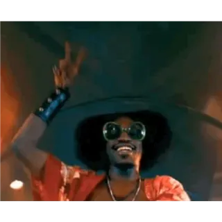 🙂 man, peace sign, 70s, retro, afro, sunglasses, smile telegram sticker