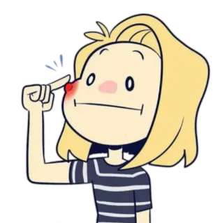 😐 cartoon, person, finger, nose, character, pointing telegram sticker