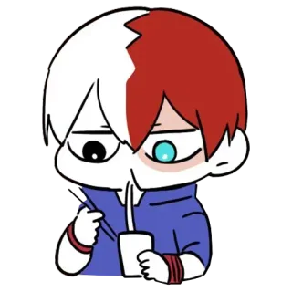 🧃 Shoto Todoroki My Hero Academia Anime, Manga, Postać, My Hero Academia, Todoroki, Shoto Todoroki, Napój, popijający telegram sticker