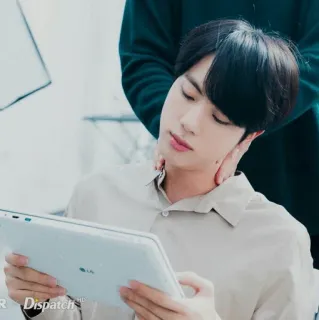 💭 Jin Dispatch person, man, celebrity, idol, k-pop, asian, lg, tablet telegram sticker