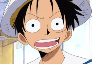😅 Monkey D. Luffy One Piece anime, one piece, luffy, straw hat, cartoon, manga telegram sticker