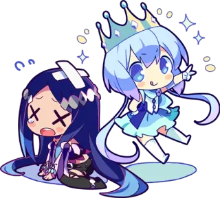 👑 chibi, anime, imut, kawaii, kartun, stiker telegram sticker