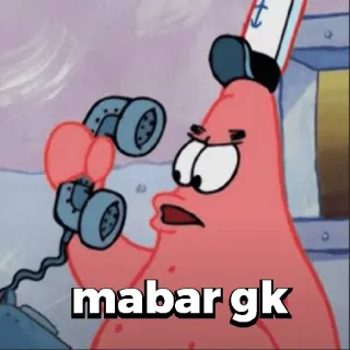 😀 Patrick Star Spongebob Squarepants mabar gk patrick, spongebob, cartoon, telefoon, zeester whatsapp sticker