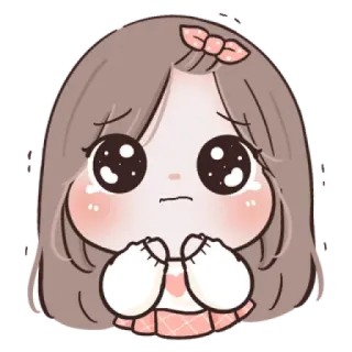 🌙 Cartoon, Kawaii, Leuk, Meisje, Anime, Sticker whatsapp sticker