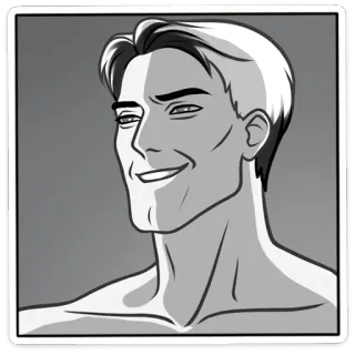☺️ мужчина, оттенки серого, портрет, улыбающийся telegram sticker