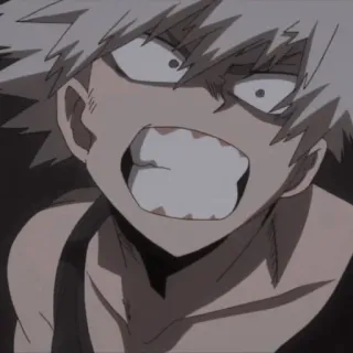 ☠ Katsuki Bakugo My Hero Academia Anime, Manga, Enojado, Explosión, Héroe telegram sticker